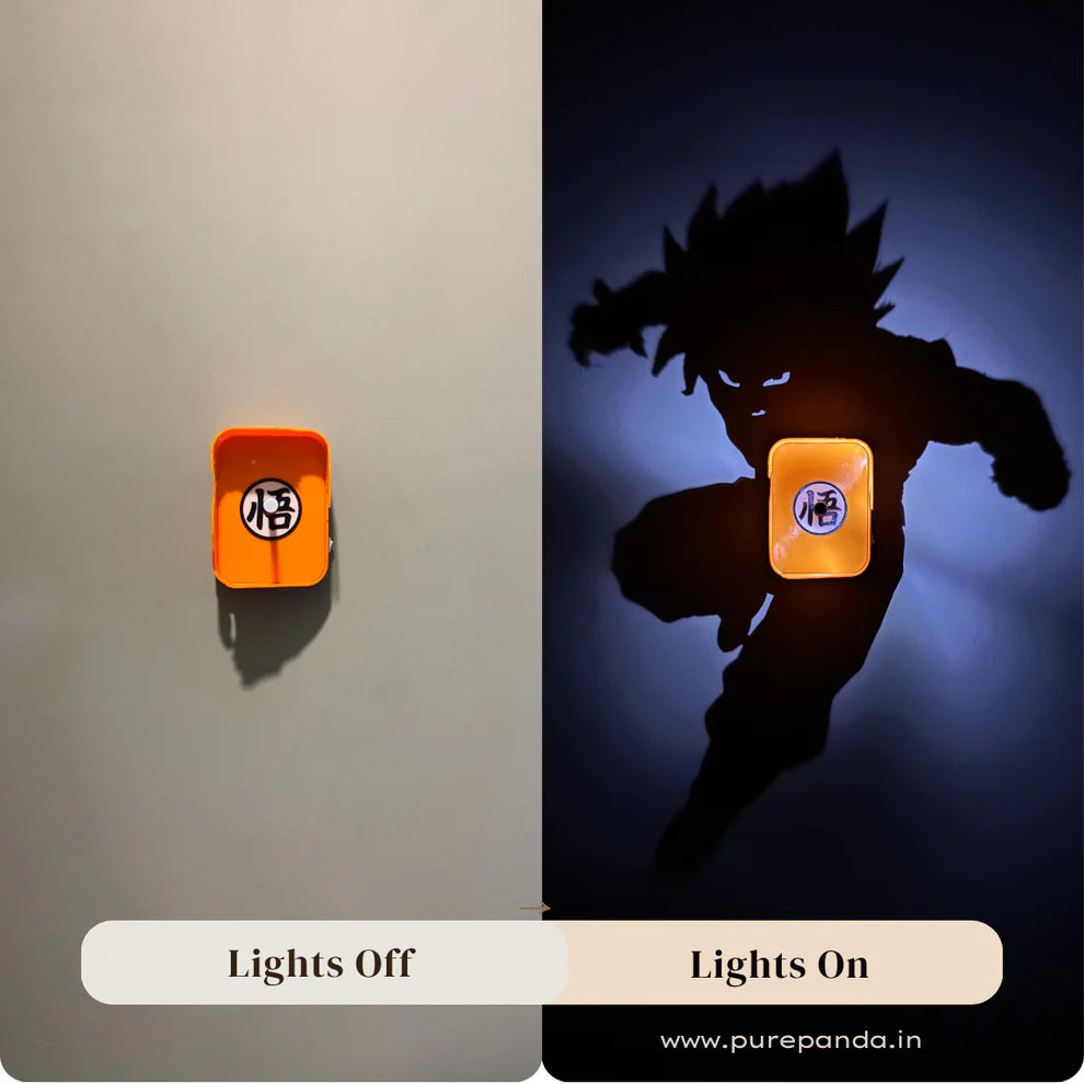 Goku Shadow Wall Lamp One Piece Anime 3D LED Illusion Night Light, USB Powered,Touch Control