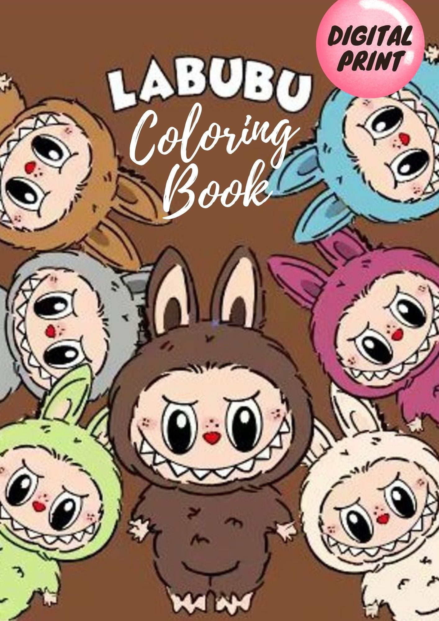 Labubu Coloring Book - Labubu Coloring Book For Adults And Kids Cozy Healing A4 Thick Coloring Book For Adults