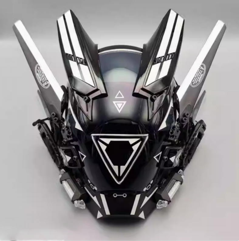 Cyberpunk Predator Helmet Halloween Cosplay LED Mask