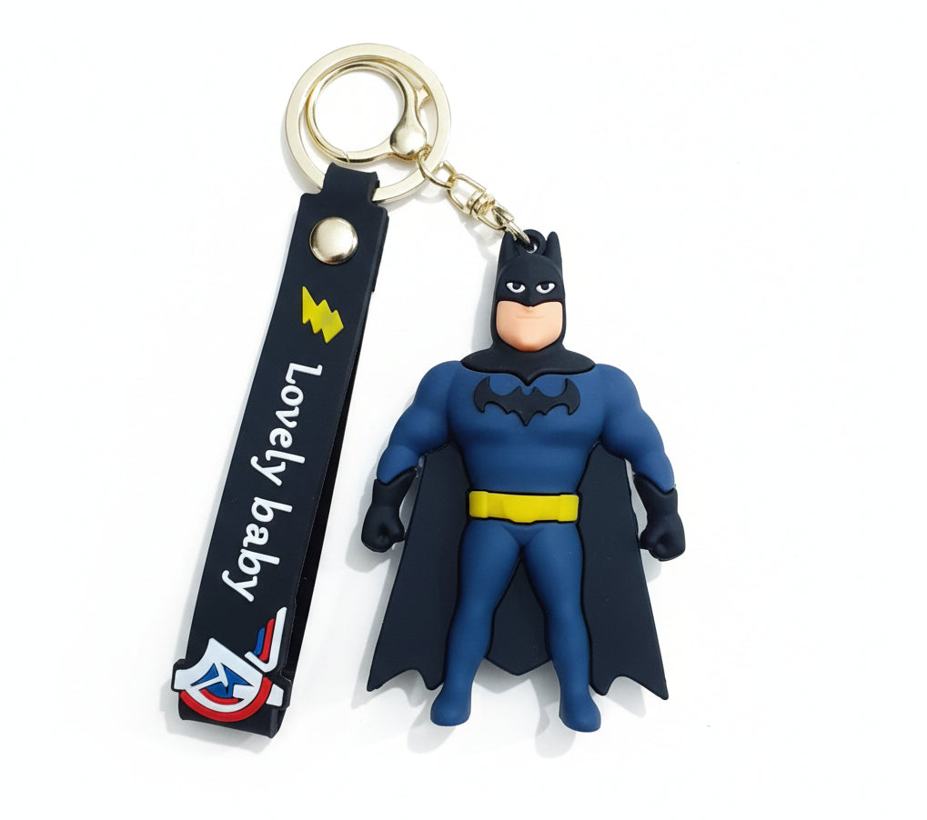 Batman Superhero Avenger Action Figure 3D Keychain Pack of 2