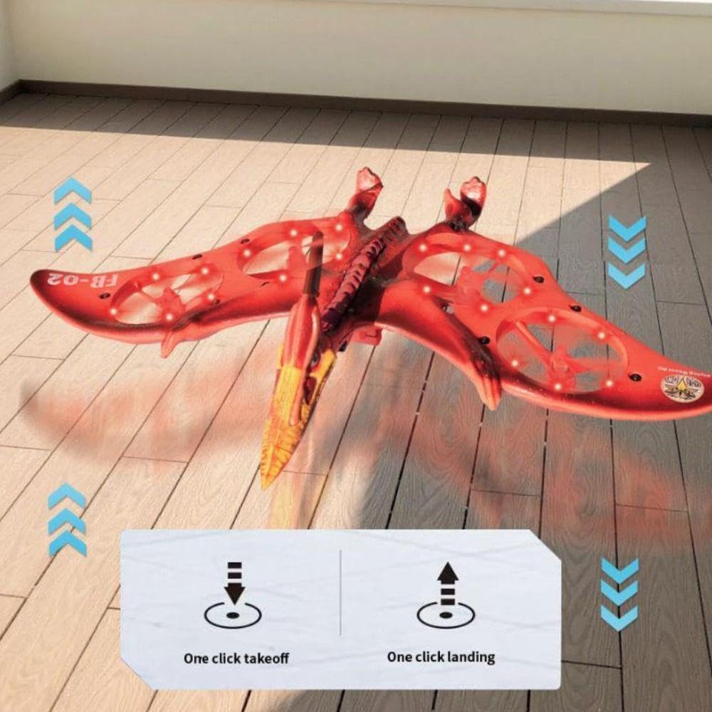 Dragon Remote Control Airplane, 2.4G EPP Foam Pterodacty with 6-Axis Gyro, Red, Stunt Roll and 360 Flip