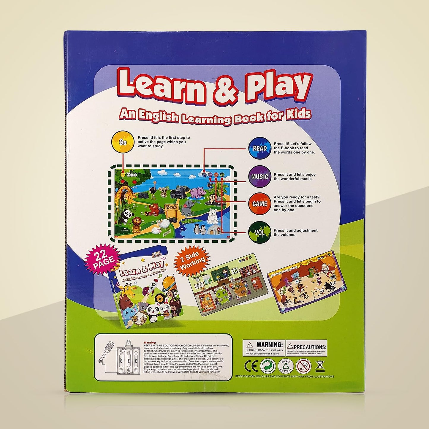 Learn and Play Sound Book for Kids and Children, Early Learning Educational Audio Book with Music, Interactive Words & Talking Features, Fun Musical Toy for Toddlers and Preschoolers (2+ Years)