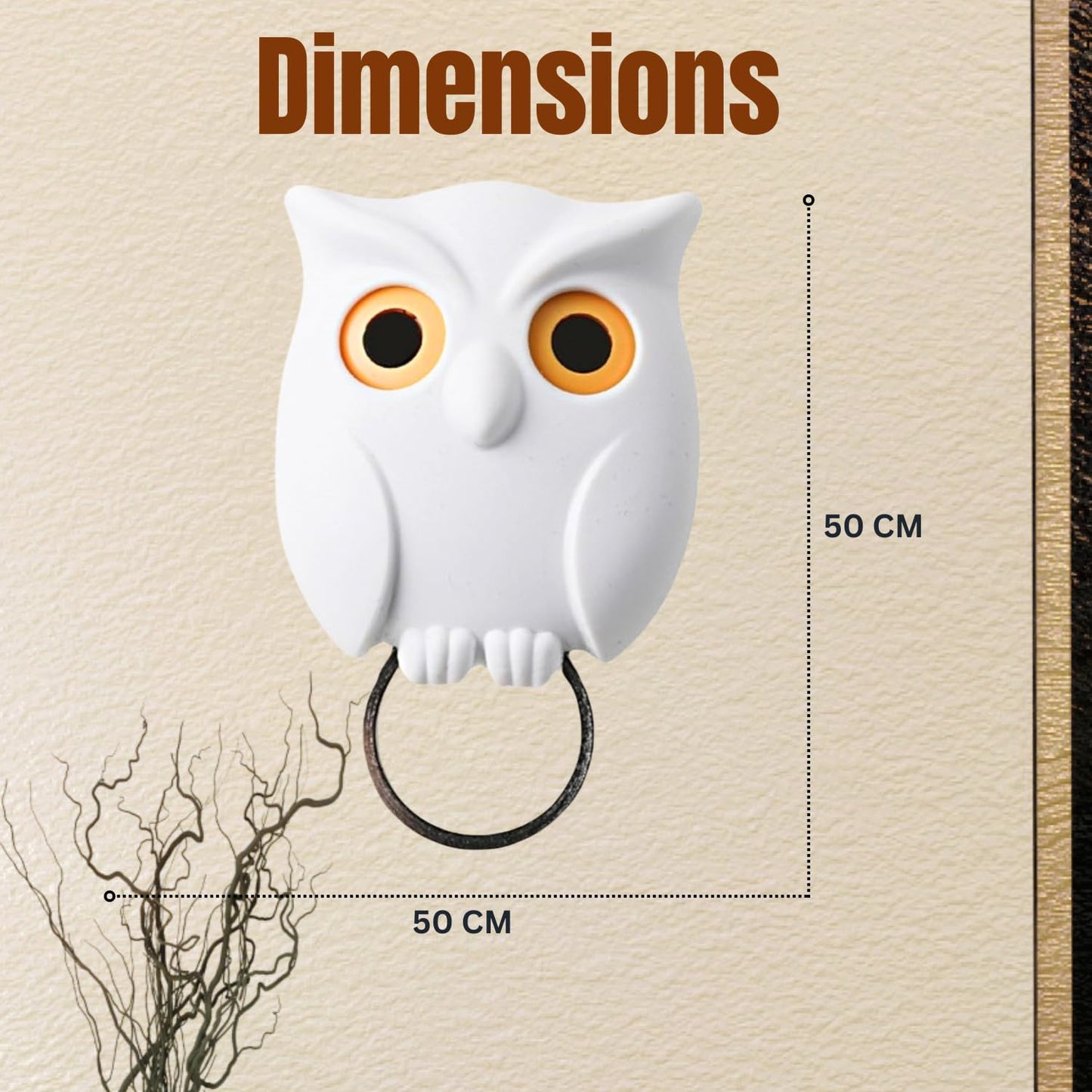 Cute Owl Magnetic Key Holder, Automatic Open Close Eyes Creative Key Hanger Holder