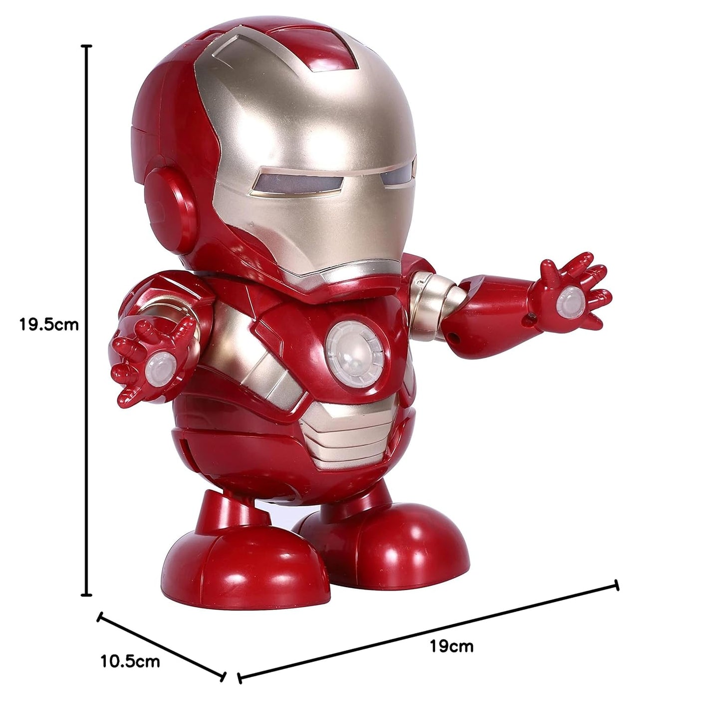 Dancing Iron Man Action Figure Toy with Lights & Sounds for Kids