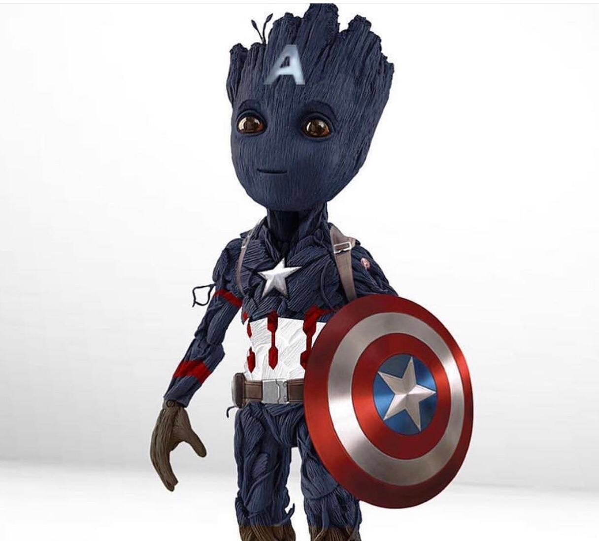 Groot X Captain America Moveable Premium Figure 26cm