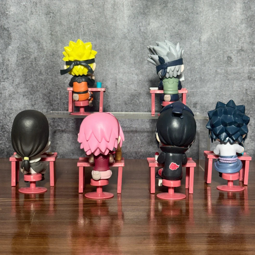 Naruto Family Having Dinner Set of 6 Characters Anime Collectible Mini Figures
