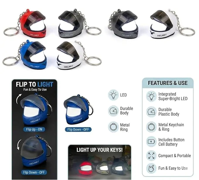 Helmet LED Keychain for Bike & Car Keys
