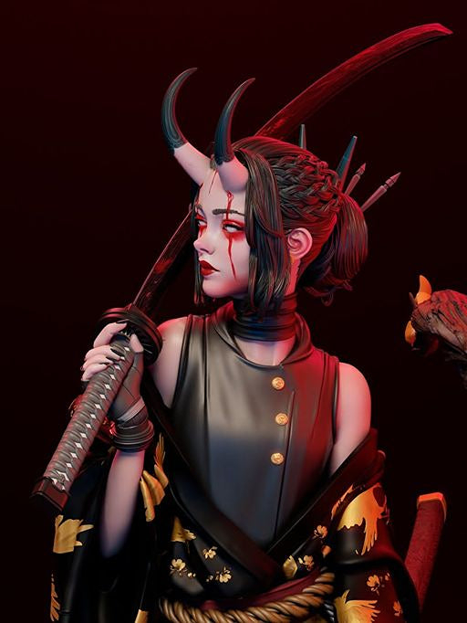 One Grace and Tear 3D Printed Resin Statue By Tibs 3D Studio – Premium Samurai Art Collector Edition