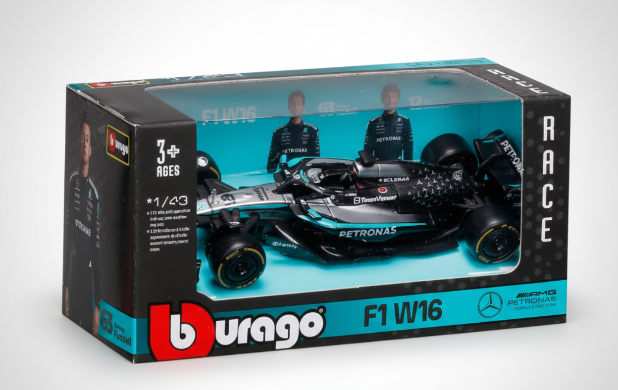 F1 Mercedes Car -AMG W16 2025 #63 George Russell – Scale 1:43
