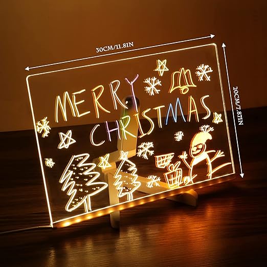 3D Acrylic Writing Board with Pen & Light |Led Writing Pad,Table Lamp,Home & Office Decor Items, Valentine Gift for Girlfriend, Personalized Led Board