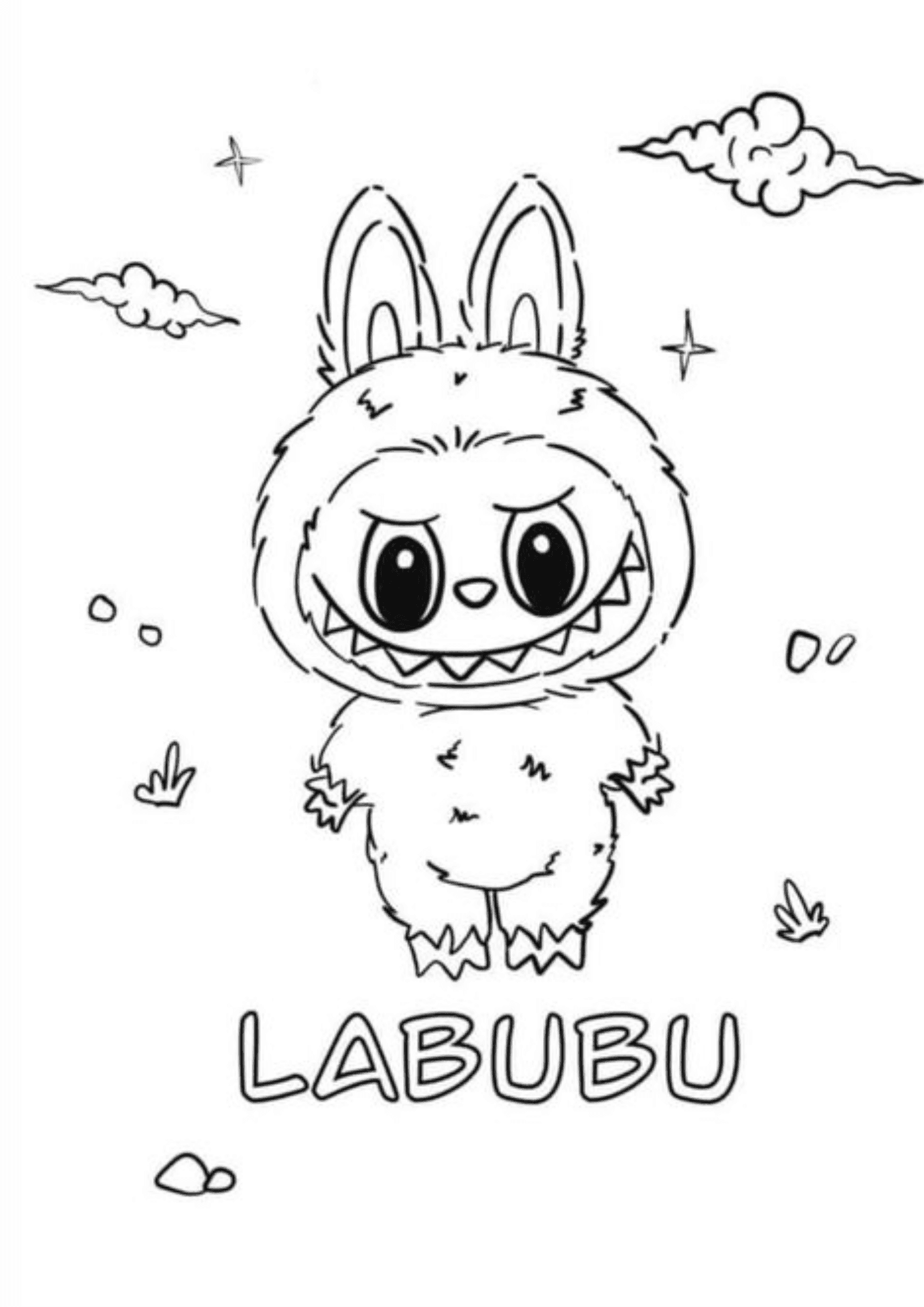 Labubu Coloring Book - Labubu Coloring Book For Adults And Kids Cozy Healing A4 Thick Coloring Book For Adults