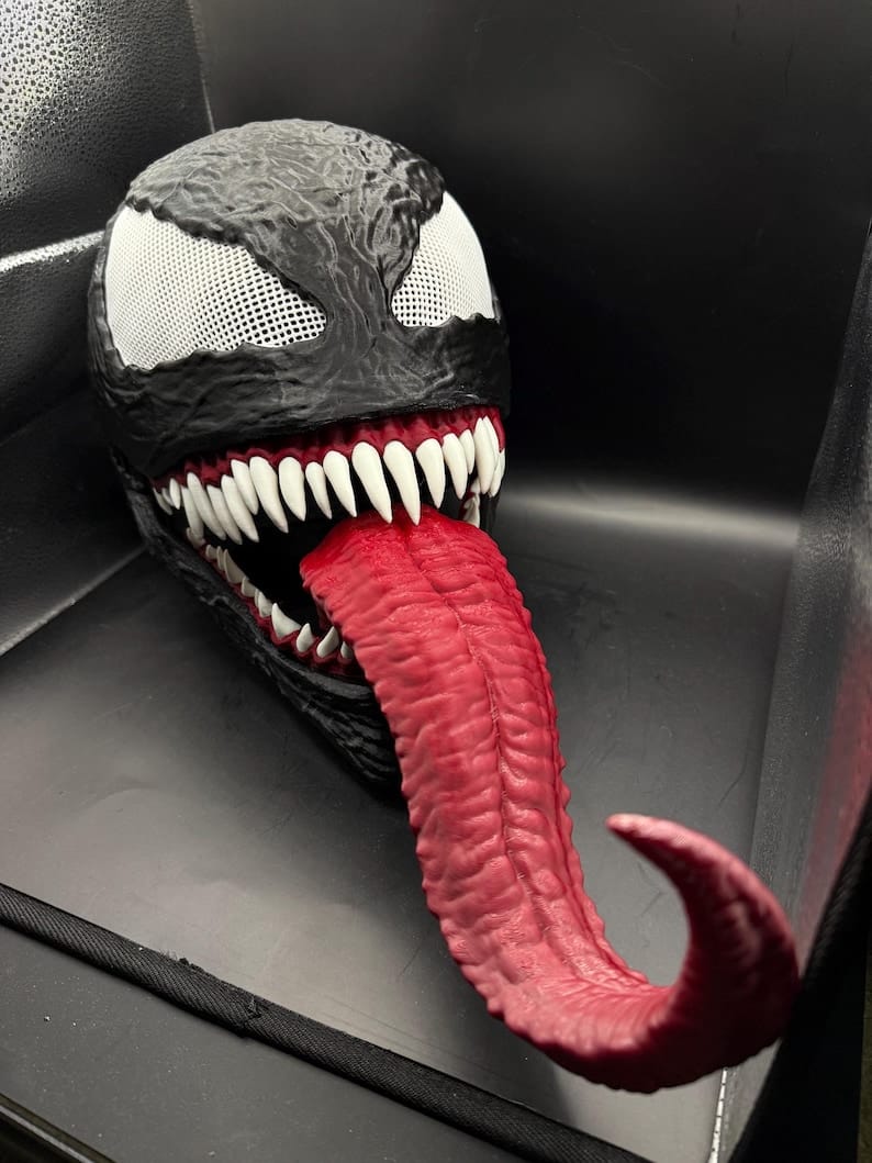 Venom Movie Inspired Mask Cosplaying Helmet with Tongue