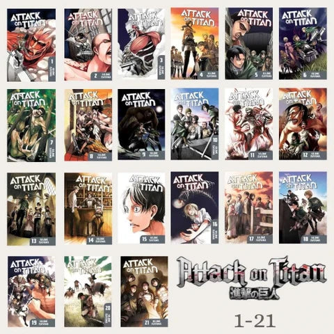 Attack On Titan, Manga Combo, Vol. 1-21 (English, Paperback, Isayama Hajime) set (Paperback, Isayama Hajime)