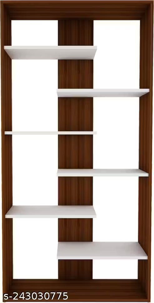 Engineered Wood Open Book Shelf (Finish Color - Walnut, Knock Down)