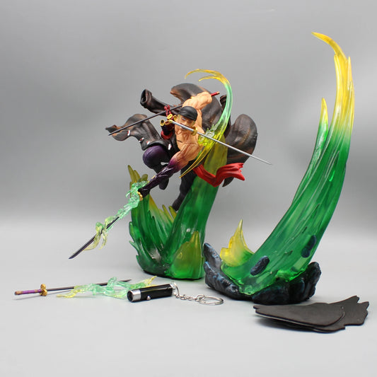 One Piece : Roronoa Zoro Demon Aura - Action Figure (With Effects & Blades)