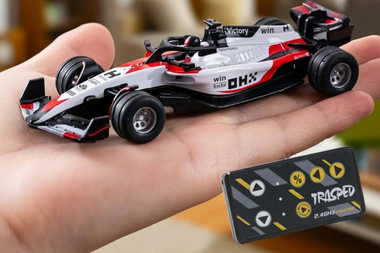 Mini RC Formula 1 Leclerc (with Driver) Speed Regulating Alloy Model Remote Control Car 1:64 Scale 2.4 GHz