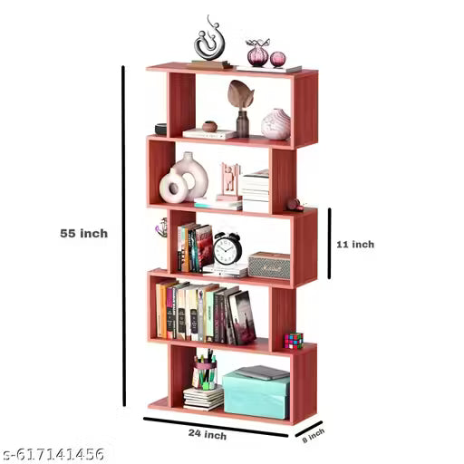 Cabinet Book Rack Organizer Shelf - Display Storage Organizer Open Shelf Tall Display Unit Book Stand Mulripurpose Kitchen Cabinet Rack (Brown, Large)