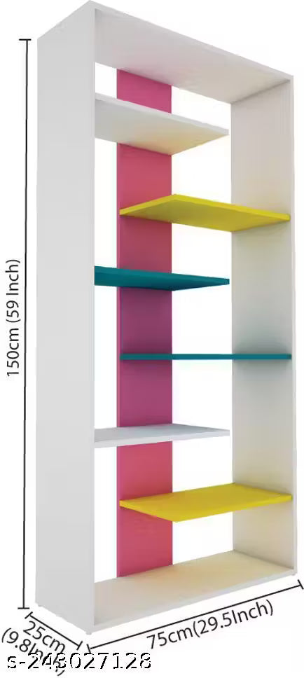 Wood Open Book Shelf (Finish Color - MULTI COLOR, Knock Down)