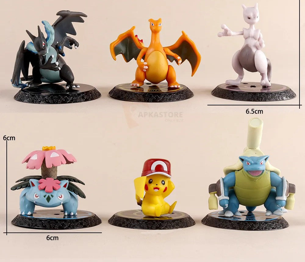 Pokemon 6pcs Set with base - Action Figure 6-8cm
