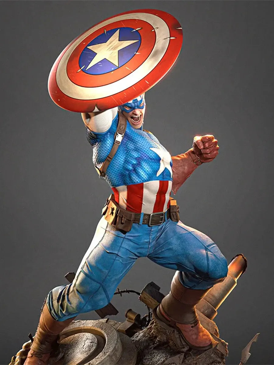 Captain America Resin Statue (1/6 Scale)3D Printed Figure by Tibs 3D Studio – Premium Collector Edition