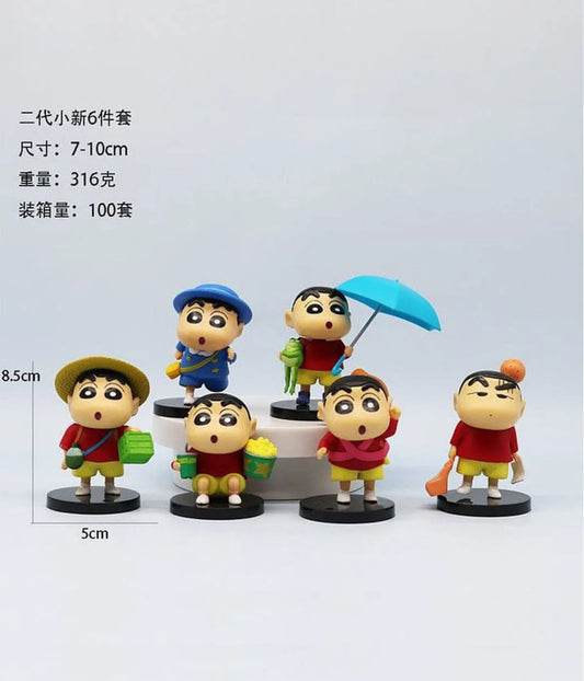 Shinchan 6 Piece Set - Action Figue 7-10cm
