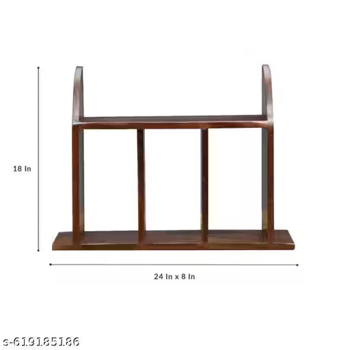 Curved Solid Mango Wood Desk Organizer