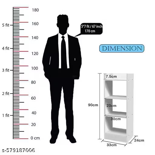 Engineered Wood Open Book Shelf, Multipurpose Home Decor Storage Rack Book Shelf
