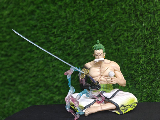 One Piece : Roronoa Zoro Wano Arc Figure – Seated Battle Focus Pose