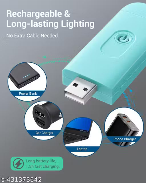 USB Rechargeable Book Light,3 Brightness Levels & 3 Color LED Clip on Reading Lights for Books (Blue)