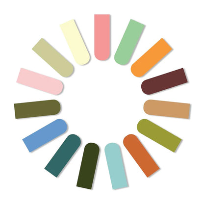 Minimal Magnetic Bookmark for Books, Solid Colours, Set of 15