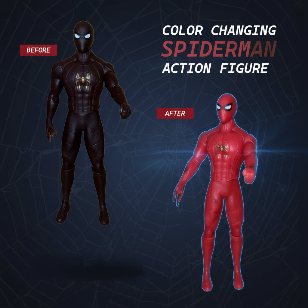 Color-Changing Spider-Man Action Figure – Heat-Activated Transform Toy
