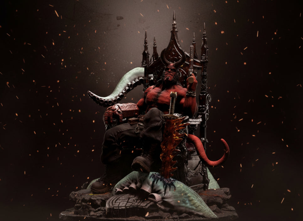 Throne Ascendant Hellboy Resin Statue 1/6 Scale 3D Printed Figure by Tibs 3D Studio – Premium Collector Edition