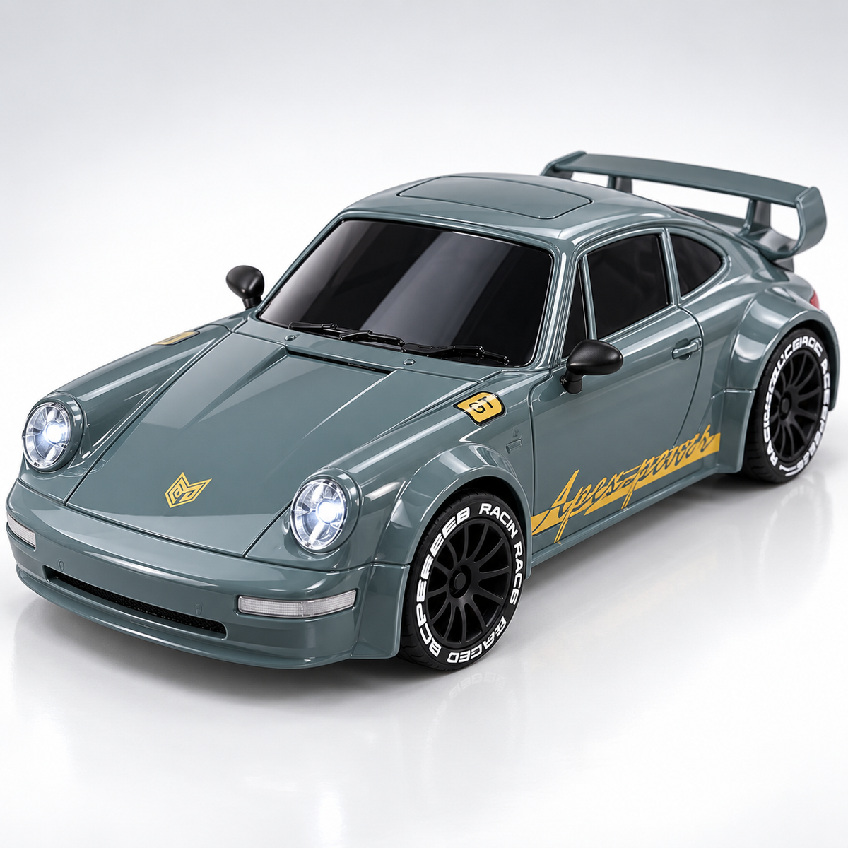 Remote Control Car RC Drift Car with LED Lights Drifting Tire Toy Cars for Adults Boys (Gray Green)