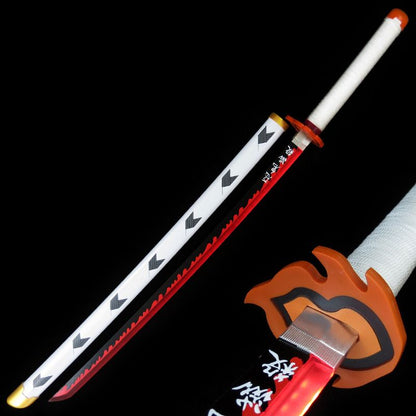 Rengoku Wooden Sword Nichirin Life Light Up Glow-Katana
