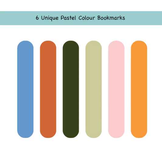 Minimal Magnetic Bookmark for Books, Solid Colours, Set of 6 (Design 2)