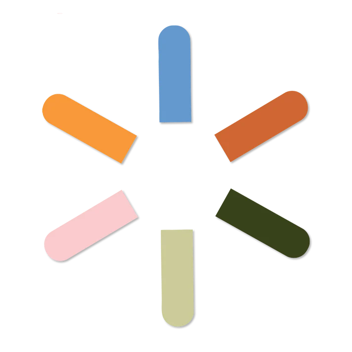 Minimal Magnetic Bookmark for Books, Solid Colours, Set of 6 (Design 2)