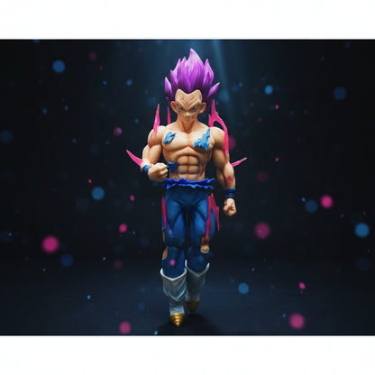 Dragon Ball Vegeta Purple Hair Battle Damaged Style, with Transparent Base 20cm Figure