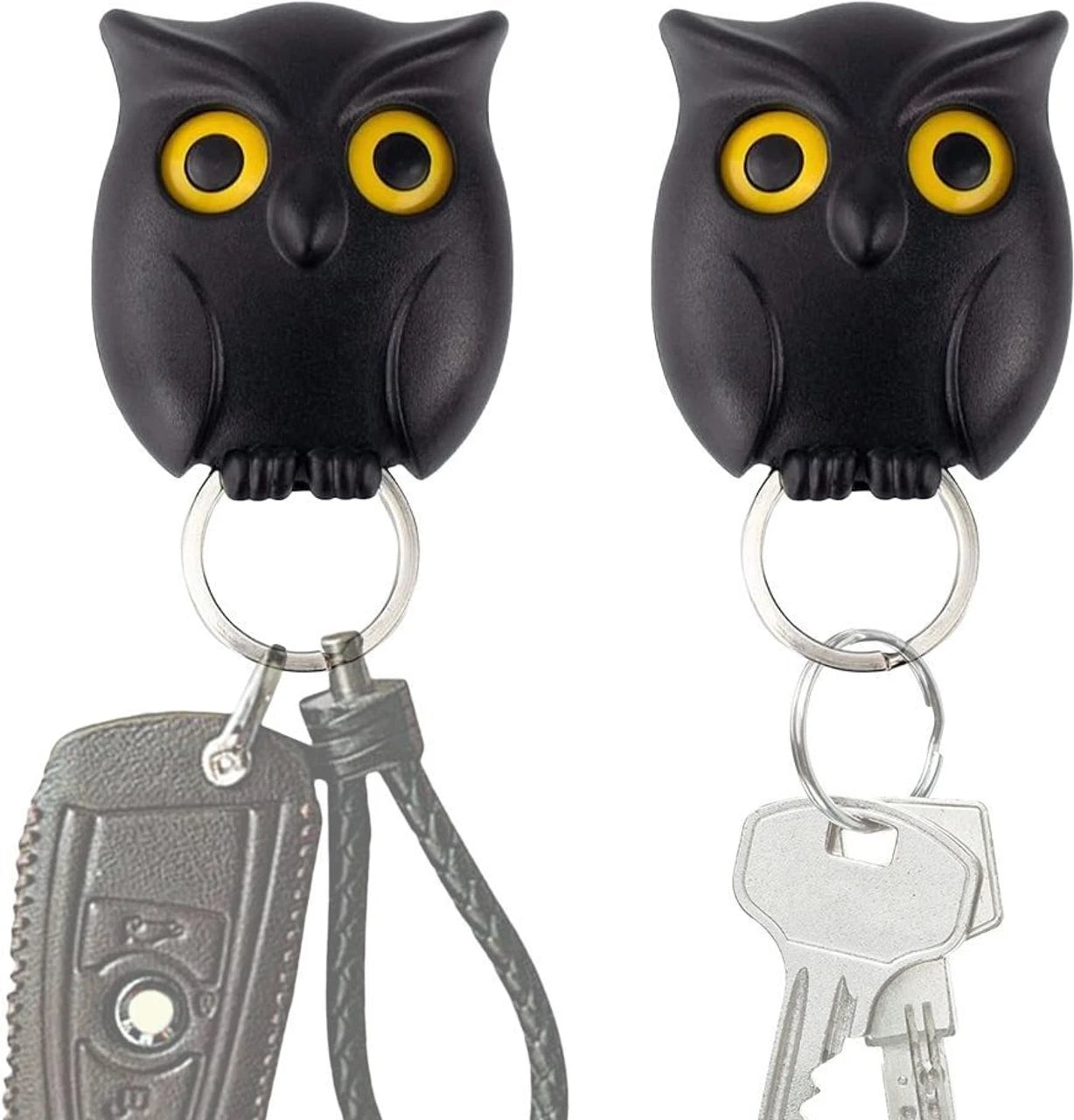 Cute Owl Magnetic Key Holder, Automatic Open Close Eyes Creative Key Hanger Holder