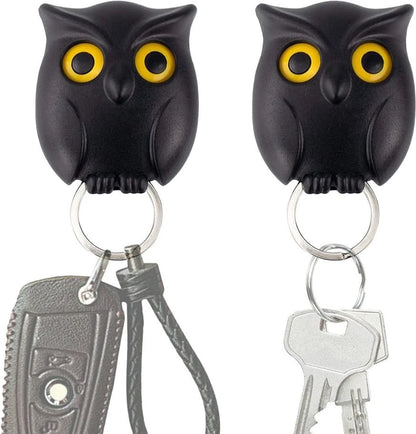 Cute Owl Magnetic Key Holder, Automatic Open Close Eyes Creative Key Hanger Holder