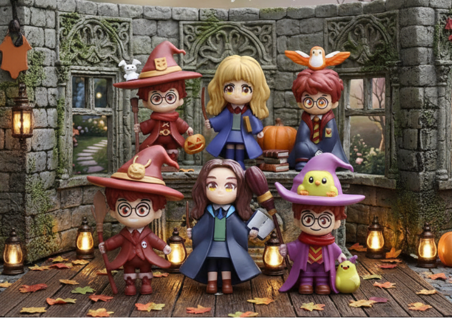 Harry Potter Magic Hogwarts Academy Student Mini Figure Set of 6 (6 cm)