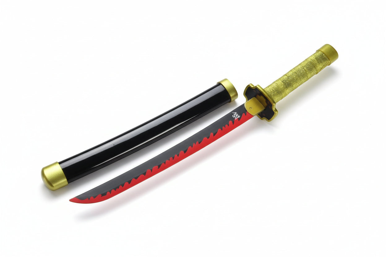 Yoriichi Tsugikuni's Nichirin Wooden Katana 42cm with Stand (Demon Slayer)