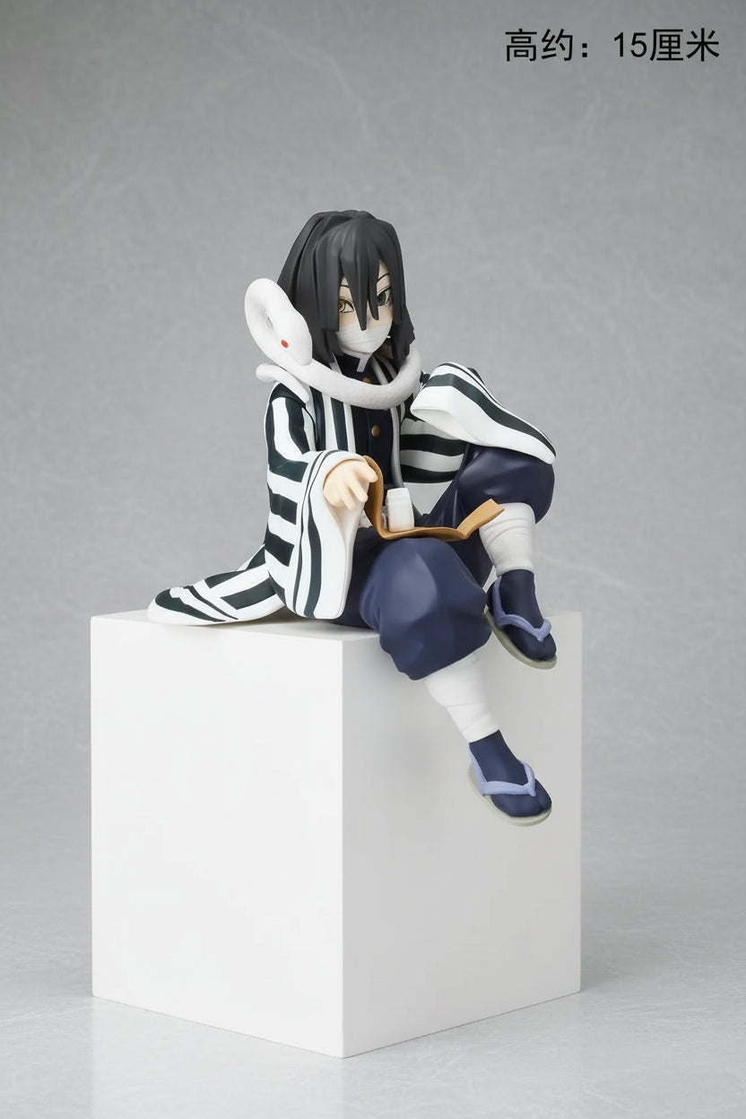 Demon Slayer Obanai Iguro Perching Sitting Action Figure 15cm