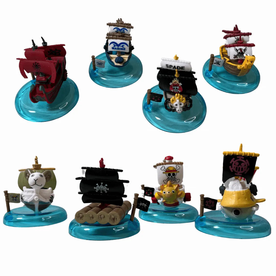 One Piece Pirate Ship Mini Figure Collection Set of 8 Ages 6