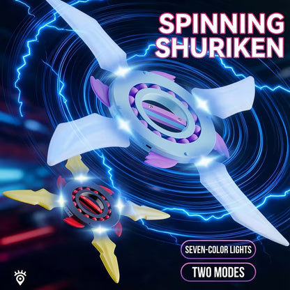 Flywheel Rotating Sword Shuriken Glowing Ninja Lightsaber Katana Blade Fidget Spinner Dart Toy
