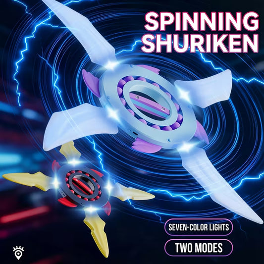Flywheel Rotating Sword Shuriken Glowing Ninja Lightsaber Katana Blade Fidget Spinner Dart Toy