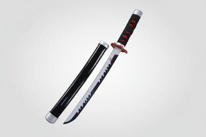 Tanjiro Fire Blade Wooden Katana 42 cm With Stand (Demon Slayer)