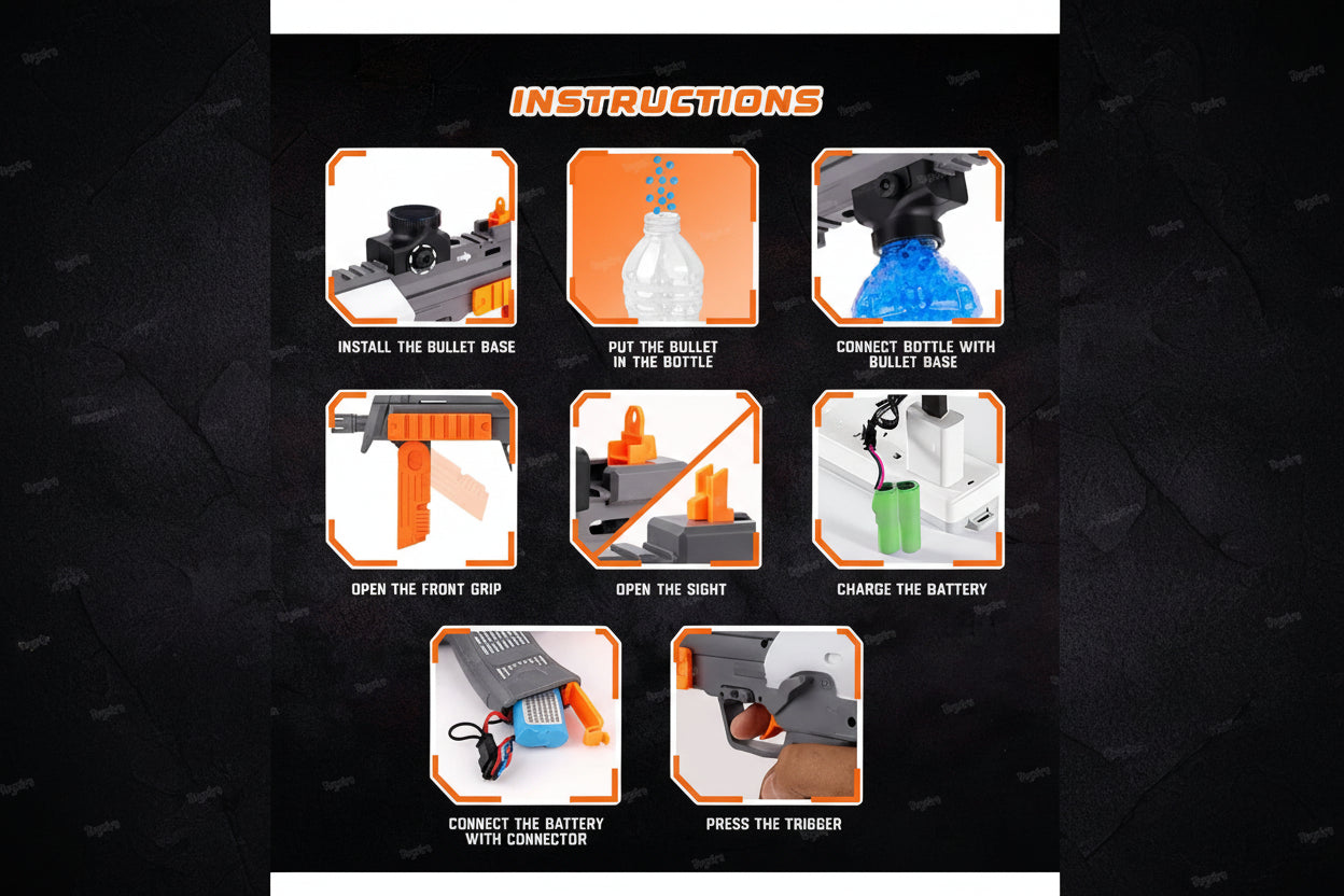 Water Blaster Gun & Small Balls Foam Blaster for Outdoor Activities for Adult Airsoft Gun Automatic