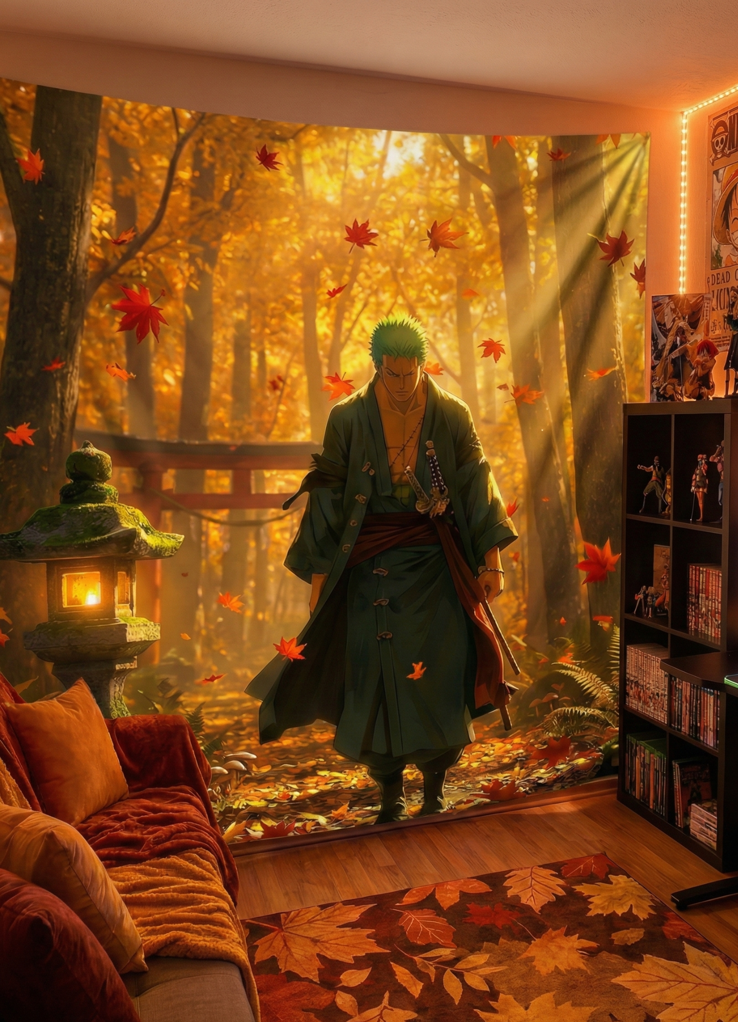 Roronoa Zoro One Piece Anime Tapestry for Home Bedroom Living Room (Multicolor)