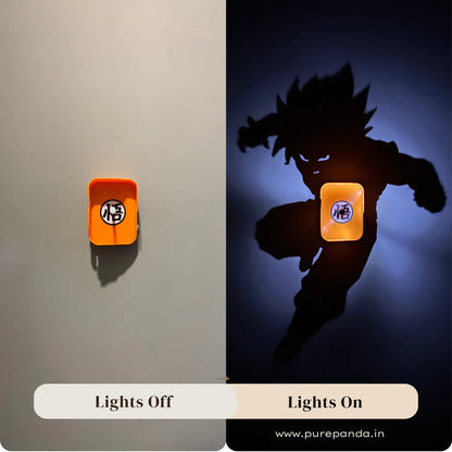 Goku Shadow Wall Lamp One Piece Anime 3D LED Illusion Night Light, USB Powered,Touch Control