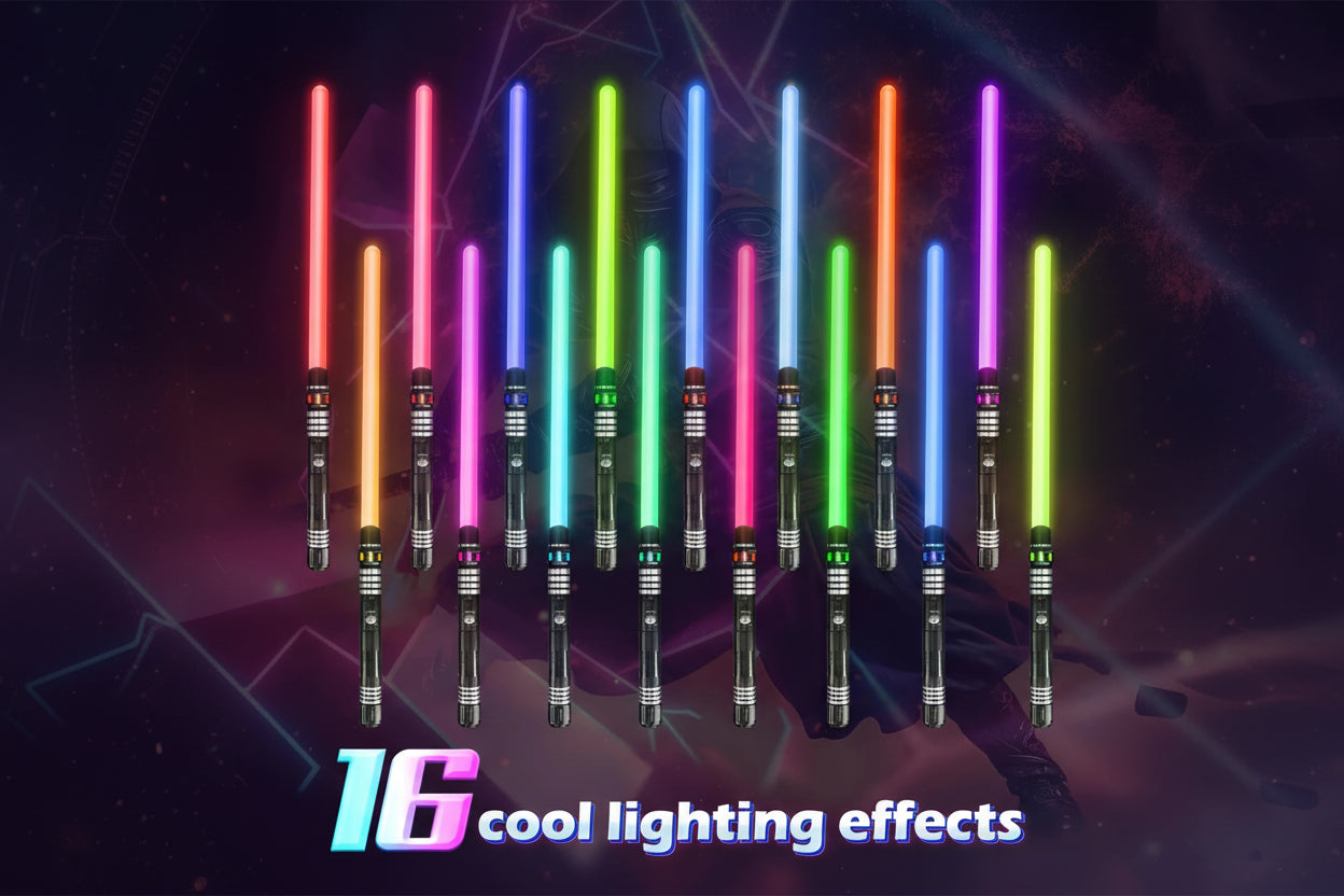 Gravity-Sensing RGB Lightsaber – Metal Hilt, 16 Colors, Motion Sound FX star wars